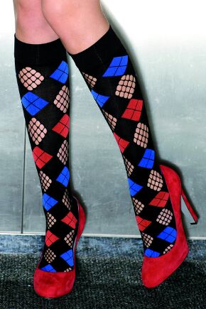 Ladies 1 Pair Young Trasparenze Shanghai Diamond Knee Highs 25% OFF Nero Var C