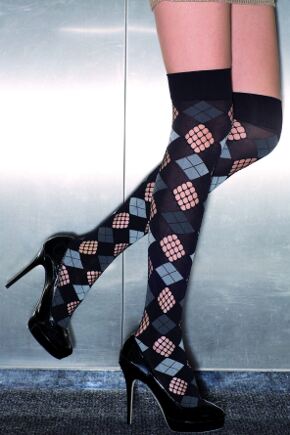 Ladies 1 Pair Young Trasparenze Shanghai Diamond Over The Knee Socks 25% OFF Nero Var C