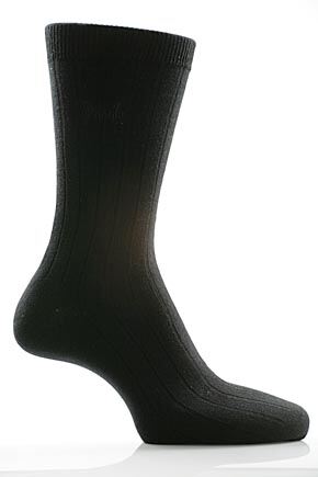 Mens 3 Pair Pringle Laird Rib Trouser Sock In 2 Colours Black-navy-grey - Black-navy-grey