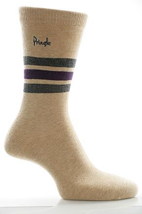 Mens 2 Pair Pringle Glasgow Striped Suit Sock  50 OFF Navy