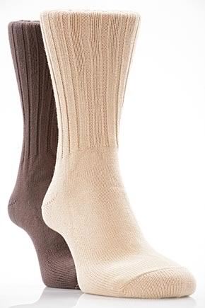 Mens 2 Pair SockShop Chunky Rib Socks  50 OFF 611 Mens  Nougatbrown