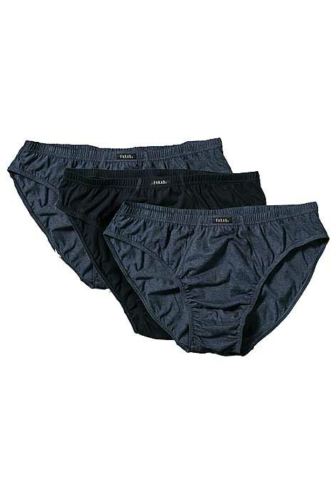 Mens 3 Pair Farah 100% Cotton Airforce & Navy Plain Slip Brief Underwear Airforce - Navy L