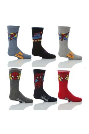 Boys 4 Pairs TM Spiderman Socks In 2 Assortments Assorted