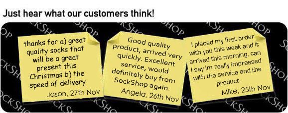 What our customers think at SockShop.co.uk- 1st December 2009