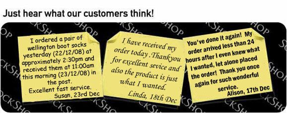 What our customers think at SockShop.co.uk- 24th Dec, 2008