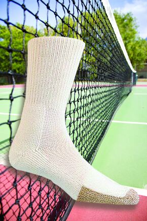 Mens & Ladies 1 Pair Thorlos Tennis Crew Socks with Thick Cushion White 2.5-4.5
