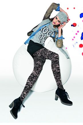 Ladies 1 Pair Miss Oroblu Twist Tights Black - White M-L