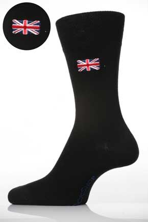 Ladies 1 Pair SockShop Individual Nations Black Embroidered Socks - 16 To Choose From Sweden