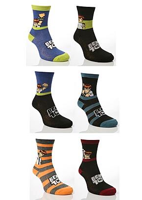 Boys 4 Pair TM Ben 10 Socks 12.5-3.5 Kids