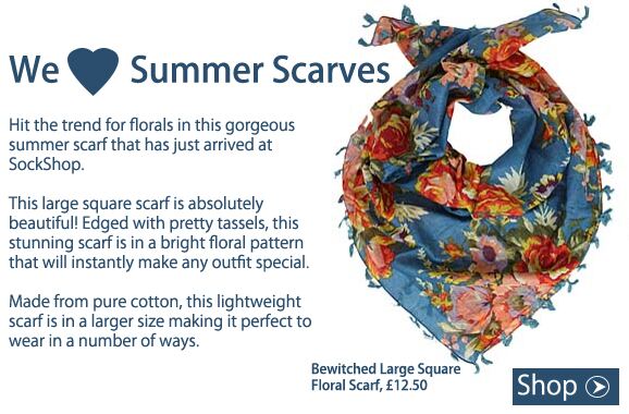 Shop Bewitched Large Square Floral Scarf at SockShop