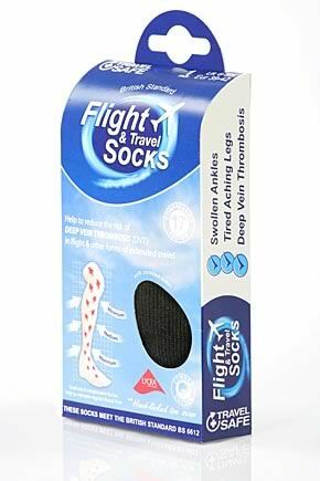 With excellent compression these socks provide a great comfort when travelling. The graduated shape of the sock encourages the blood to move back up to the heart and drastically cuts the risk of blood clots. They are great socks at a wonderful price that will really keep you moving - even when you're sitting down. They can also help prevent swollen ankles and tired aching legs making these a superb Sock Shop purchase. <br /><br /> What is Deep Vein Thrombosis? <br /><br /> Deep Vain Thrombosis (DVT) is a blood clot that occurs in a deep vein, usually in the leg. Long periods of inactivity or unnatural conditions, such as cramped aircrafts and other extended forms of travel, can disrupt the normal blood cycle usually assisted by the movements of everyday living.