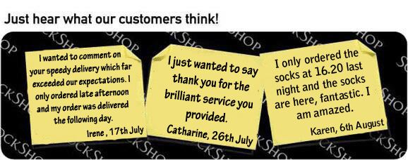 What our customers think at SockShop.co.uk - 15th August 2011