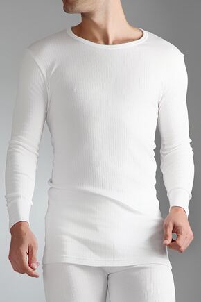 Mens SockShop Heat Holders Long Sleeved Thermal Vest In 2 Colours White L