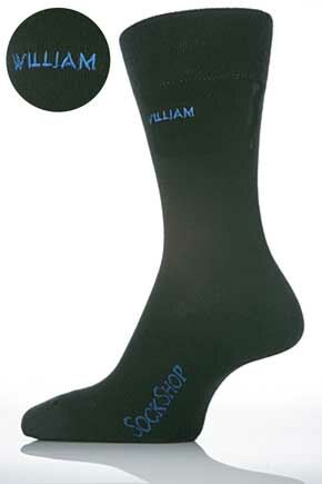 Mens 1 Pair SockShop Individual Black Names Embroidered Socks - 60 Names To Choose From Colin