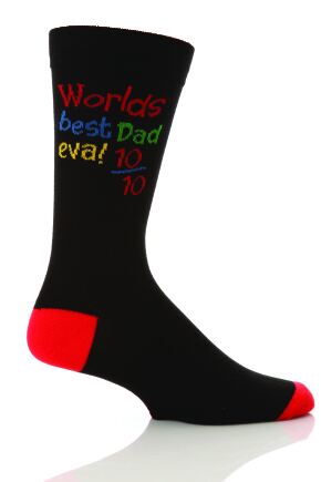 Mens 1 Pair SockShop Fathers Gift Novelty Socks In Gift Box - WORLDS BEST DAD EVA!