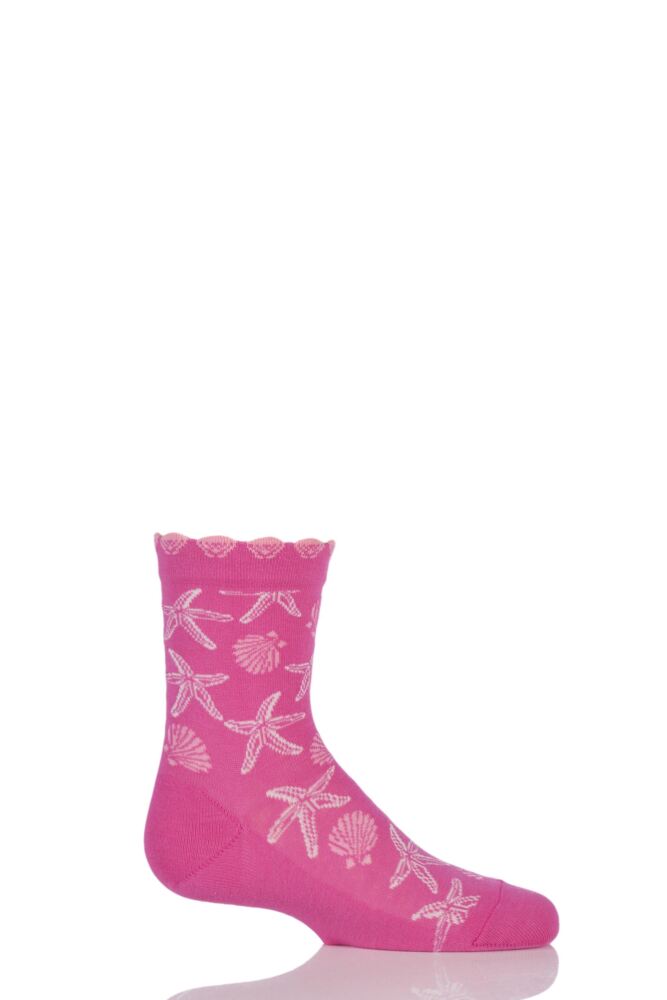  Falke Cotton Seashell and Starfish Socks with Frill Top