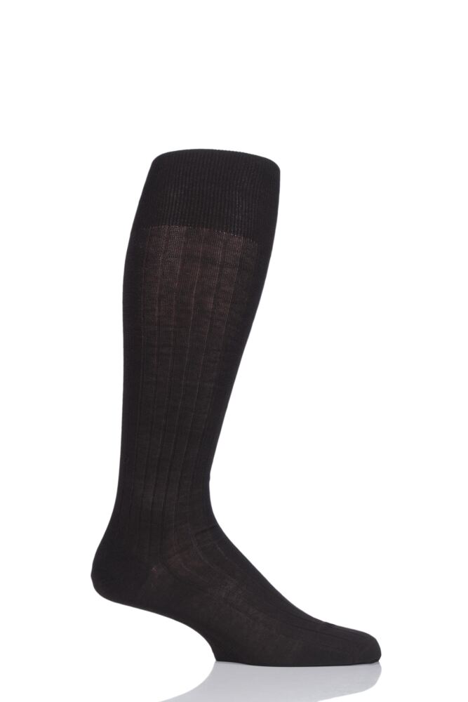 Mens 1 Pair Falke Milano 97% Cotton Knee High Socks
