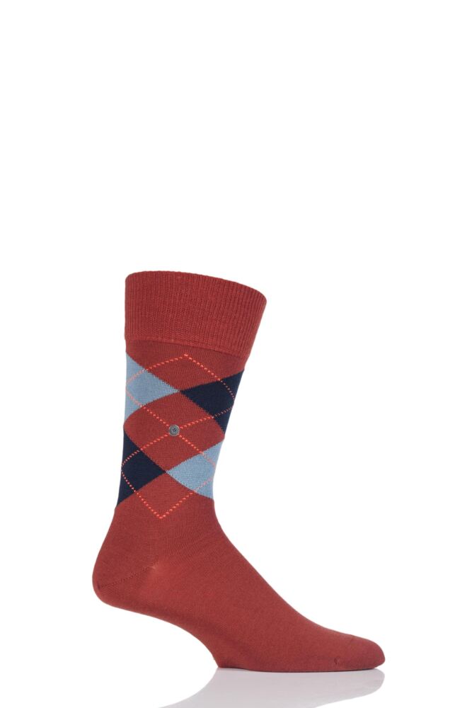 Mens Burlington King Argyle Cotton Socks from