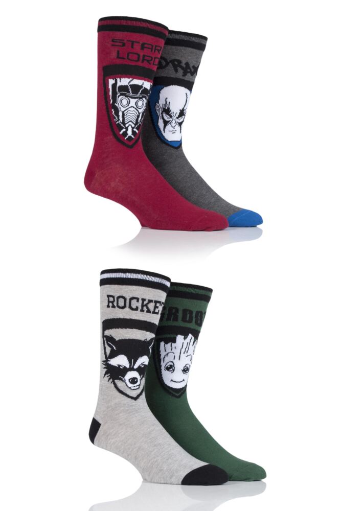 SockShop Guardians of the Galaxy Groot, Rocket, Star-Lord and Drax Cotton Socks