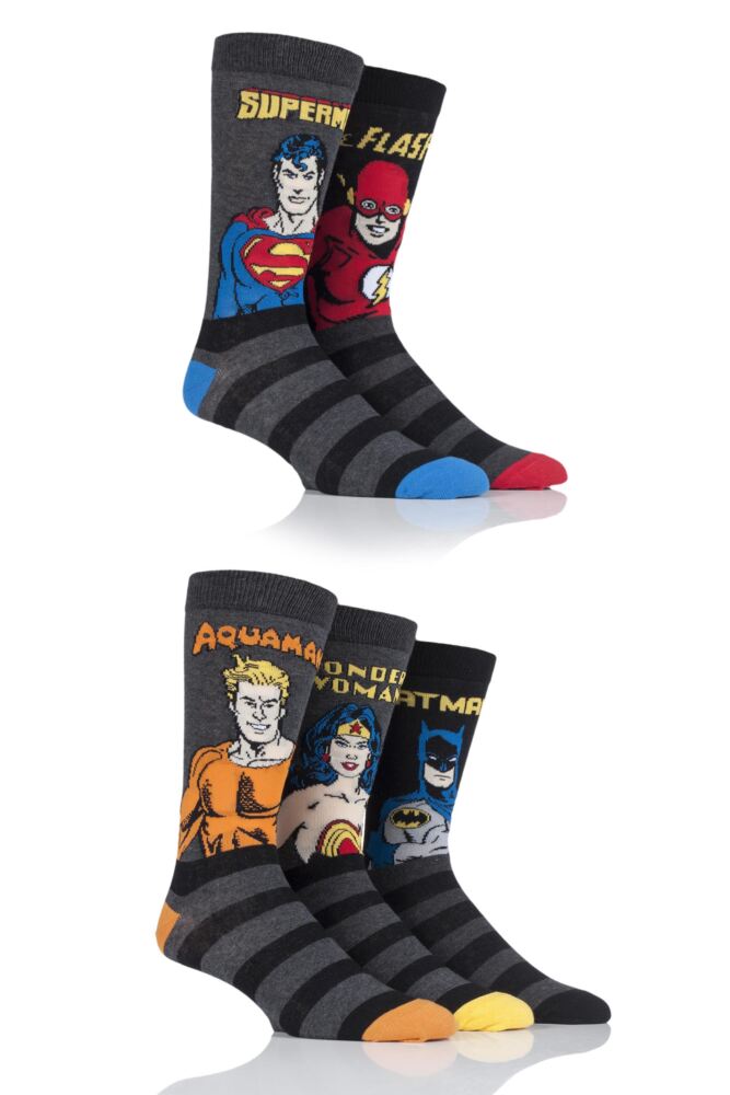  SockShop Justice League Aquaman, Flash, Superman, Batman and Wonder Woman Socks