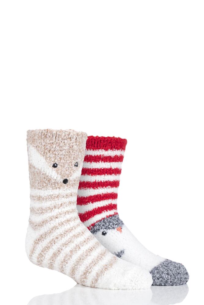 TOTES COSY FOX AND PENGUIN NOVELTY SOCKS