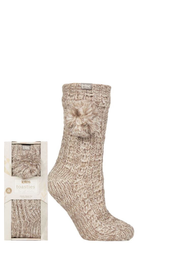 <div class="font-weight-bold">Totes</div>Womens Sparkle Slipper Socks with Grip Gift Box