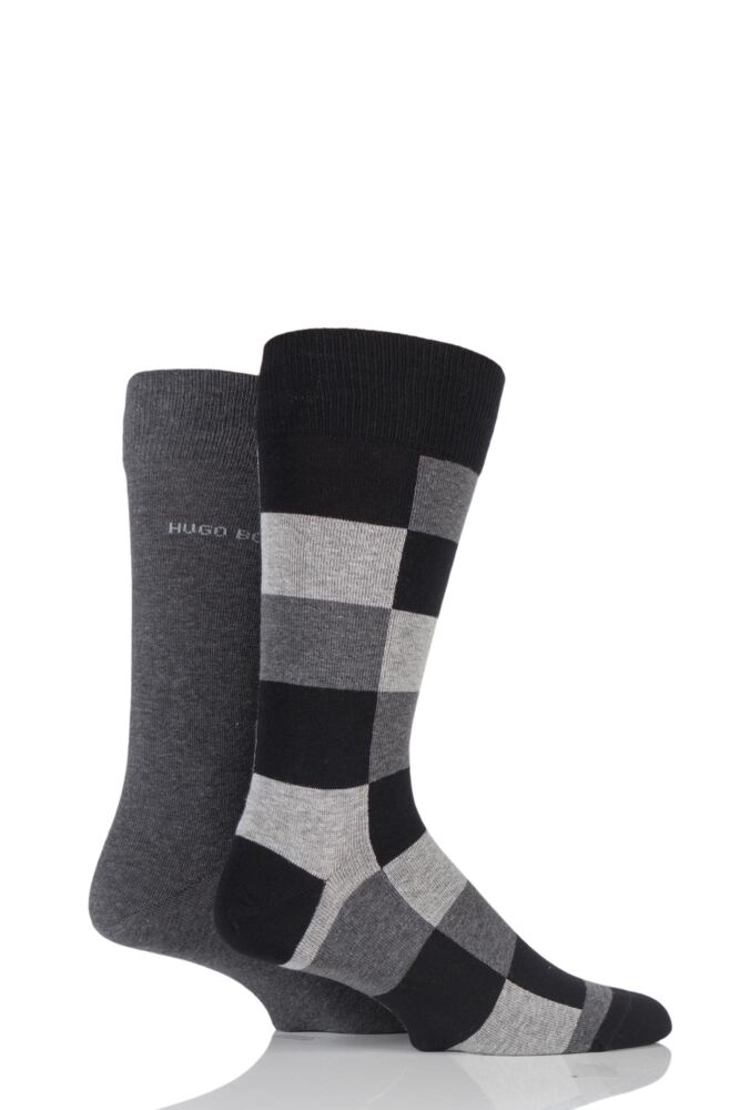 Hugo Boss Plain and Check 75% Cotton Socks