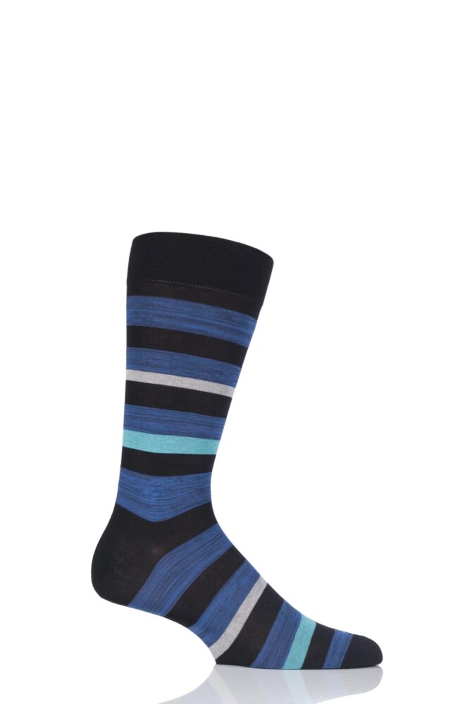 Pantherella Salton Space Dye Stripe Cotton Socks