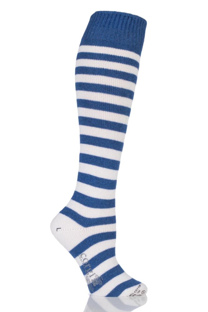 Cashmere Cotton Striped Knee High Socks