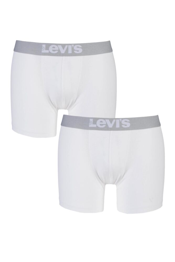Levis Plain Cotton Boxer Shorts In White | SockShop