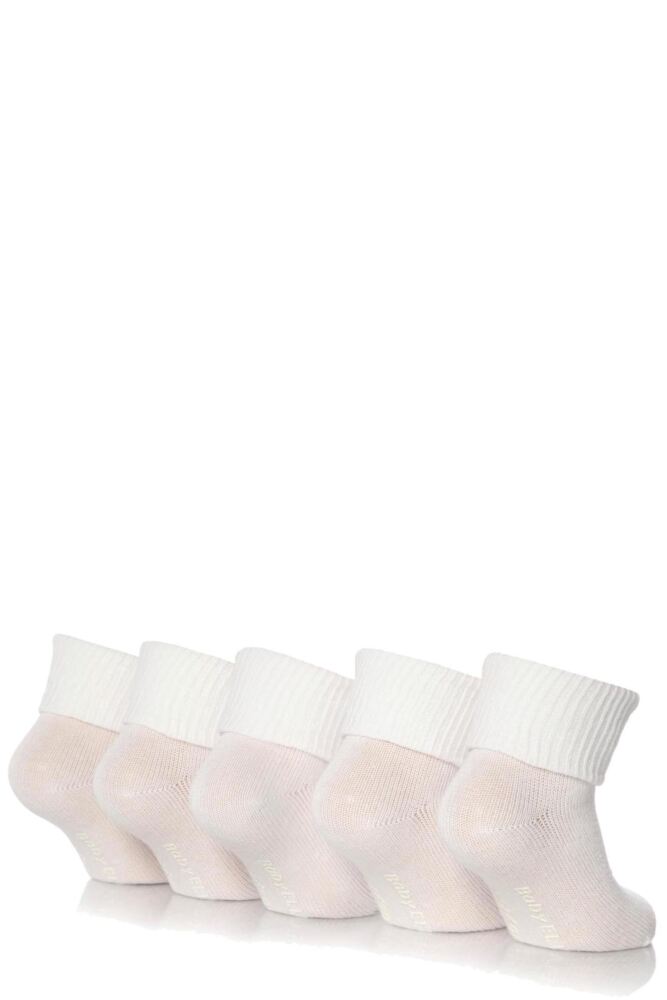 GIRLS 5 PAIR BABY ELLE WHITE PLAIN ANKLE SOCKS