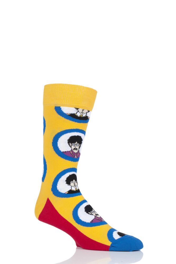 BEATLES 50TH ANNIVERSARY YELLOW SUBMARINE FACES COTTON SOCKS