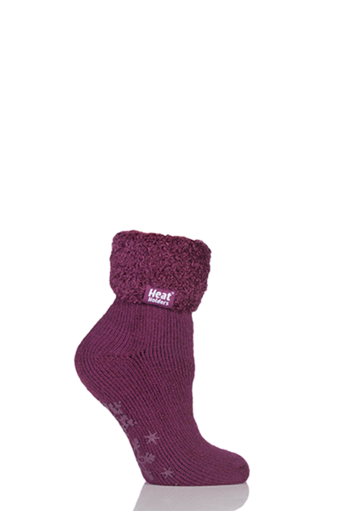SockShop Heat Holders 2.3 TOG Thermal Lounge Socks Plum