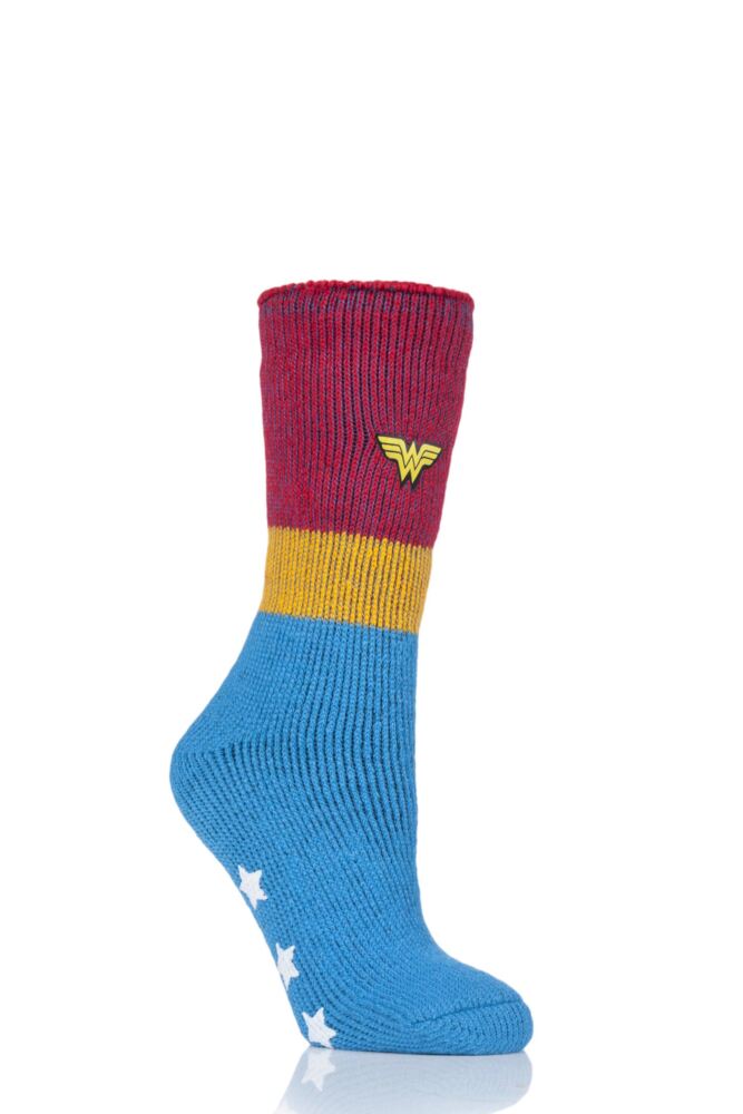 SOCKSHOP HEAT HOLDERS DC'S WONDER WOMAN SLIPPER SOCKS