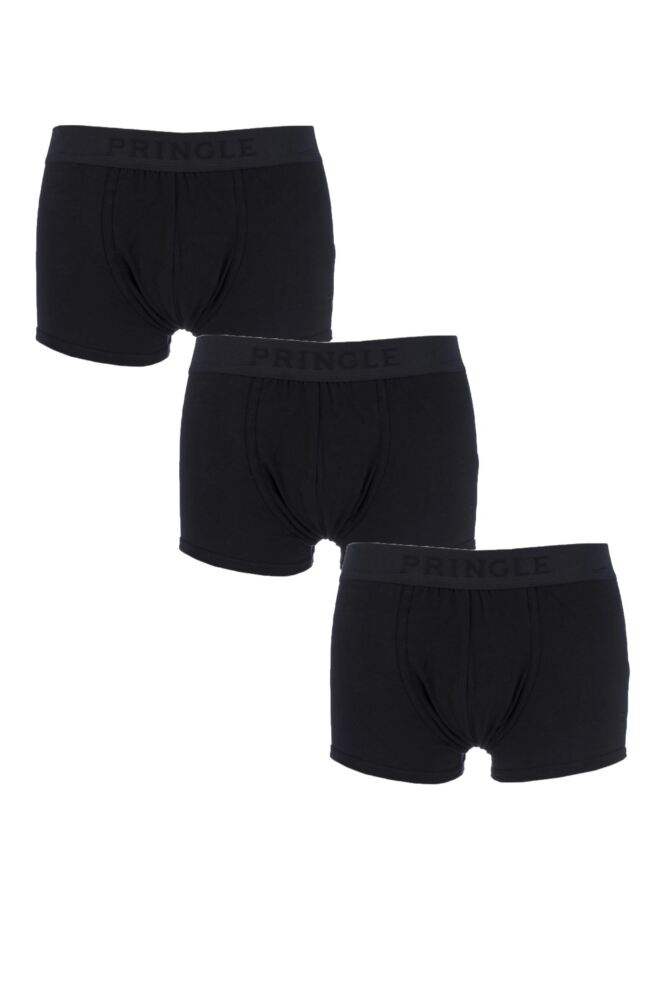 Pringle Plain Cotton Boxer Shorts In Black | SockShop