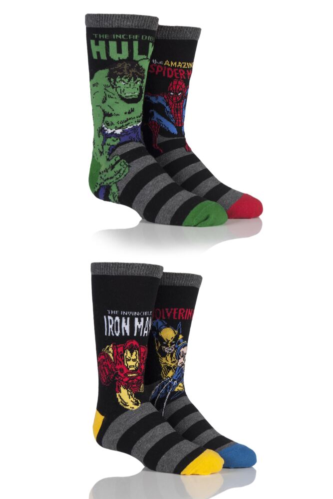 SockShop Marvel Comics Mix Hulk, Spider-Man, Iron Man and Wolverine Socks