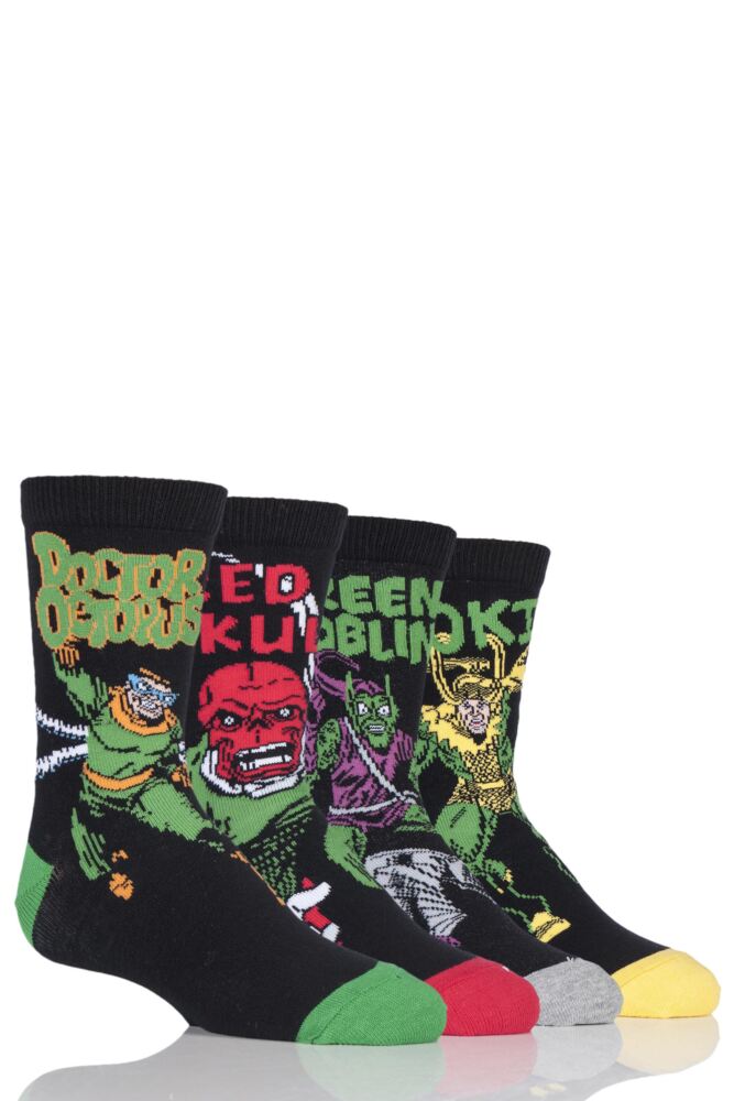 SOCKSHOP MARVEL VILLAINS DOCTOR OCTOPUS, GREEN GOBLIN, RED SKULL AND LOKI COTTON SOCKS