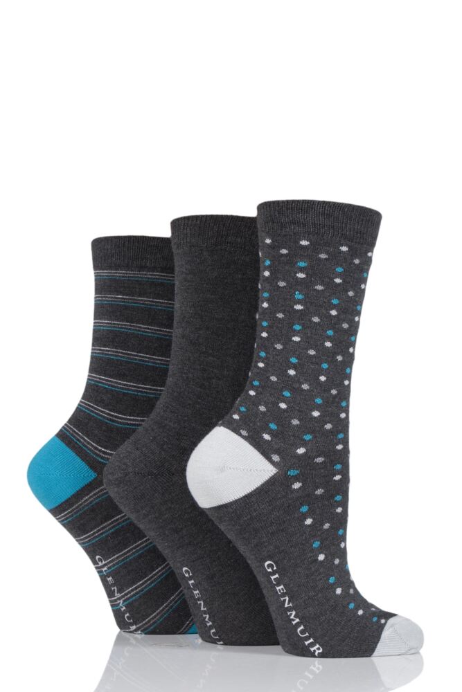 Glenmuir Fine Striped and Dot Bamboo Socks