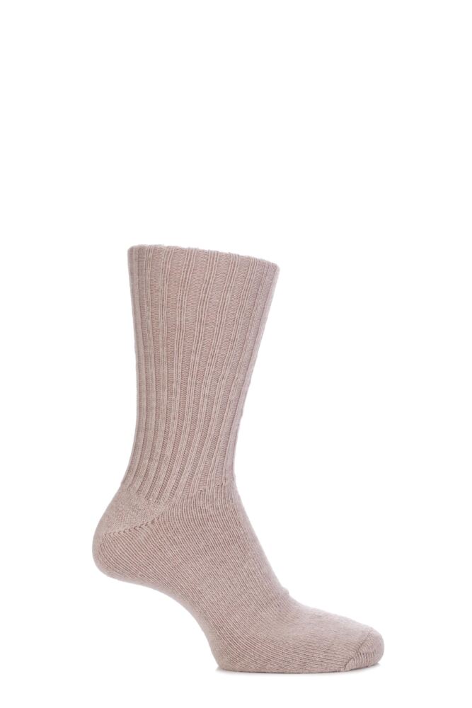 London Alpaca Comfort Cuff Ribbed True Socks