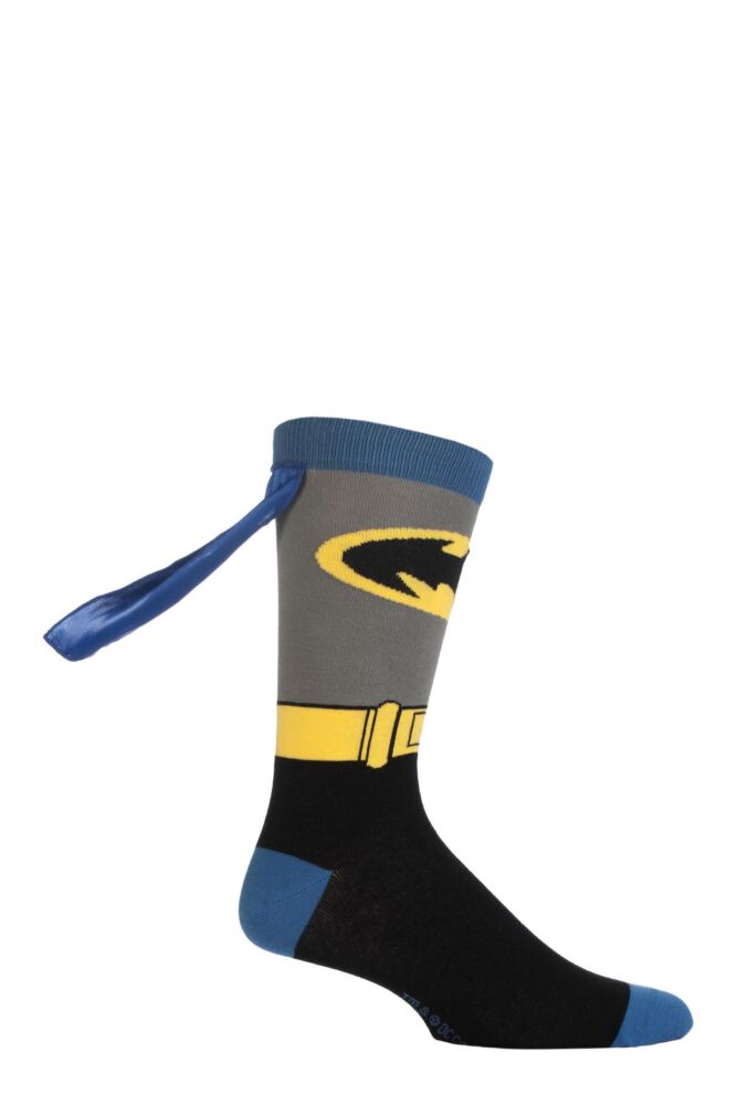<div class="font-weight-bold">Film & TV Characters</div>Mens Cotton Batman Cape Socks