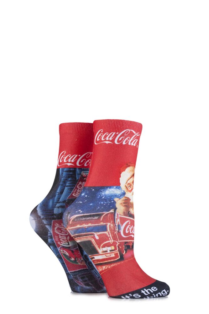 Coca Cola Holidays Are Coming Iconic Truck Printed Socks