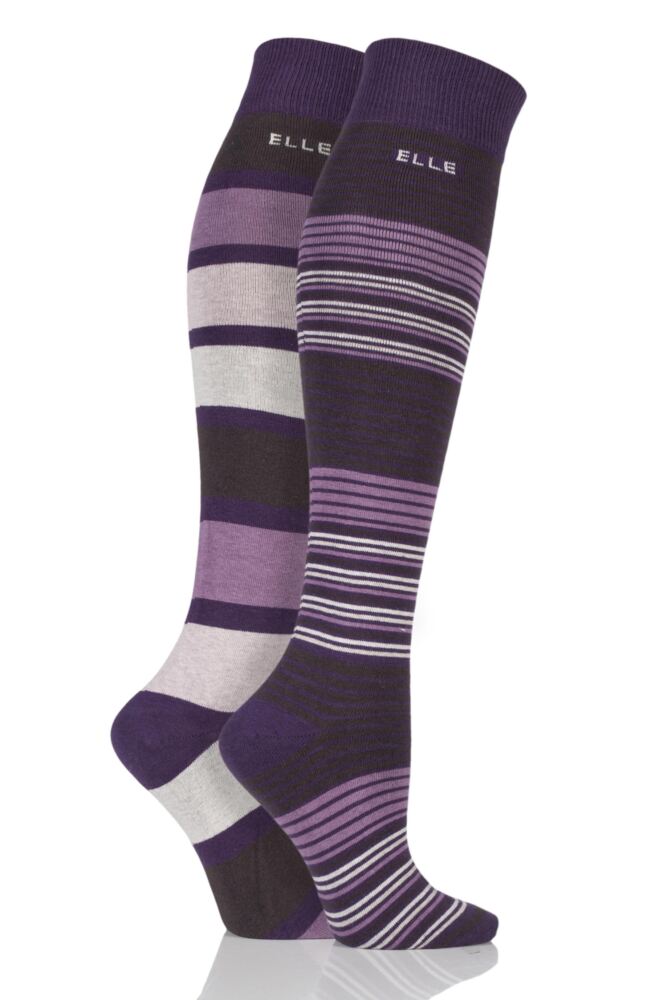 Elle Striped Cotton Knee High Socks