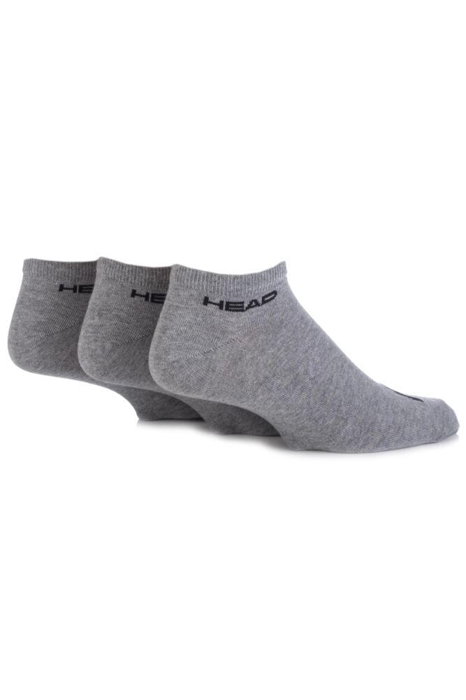 Mens Head Plain Cotton Sport Sneaker Socks In Grey from SockShop