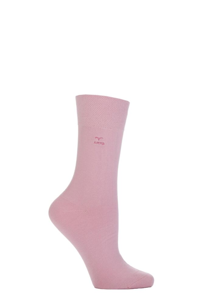 SOCKSHOP INDIVIDUAL SIGNS OF THE ZODIAC PINK EMBROIDERED SOCKS