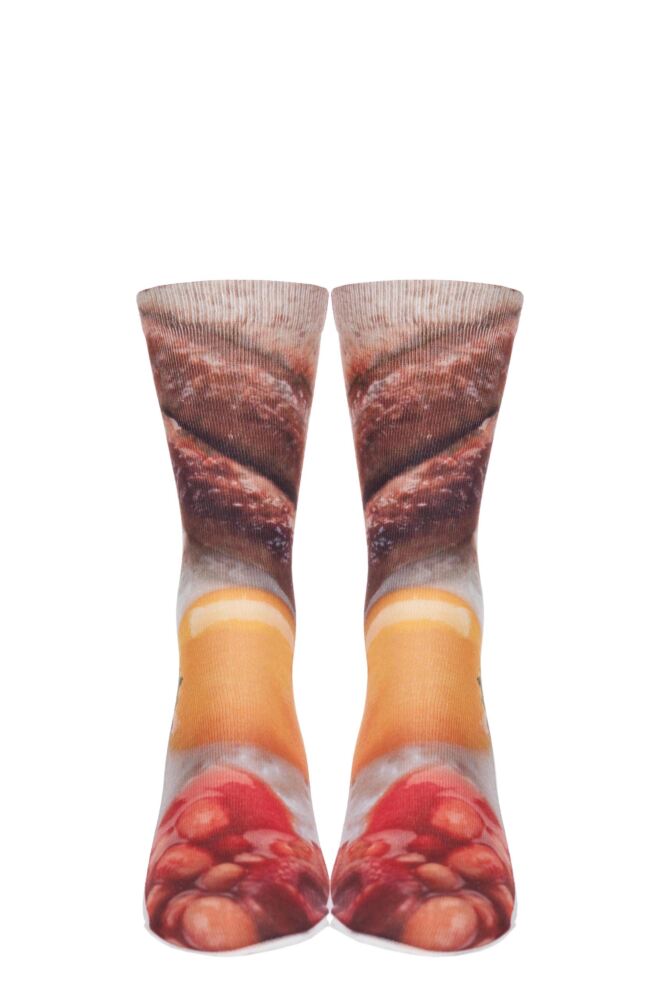 SOCKSHOP DARE TO WEAR PIXEL PERFECT FULL ENGLISH BREAKFAST PRINTED SOCKS