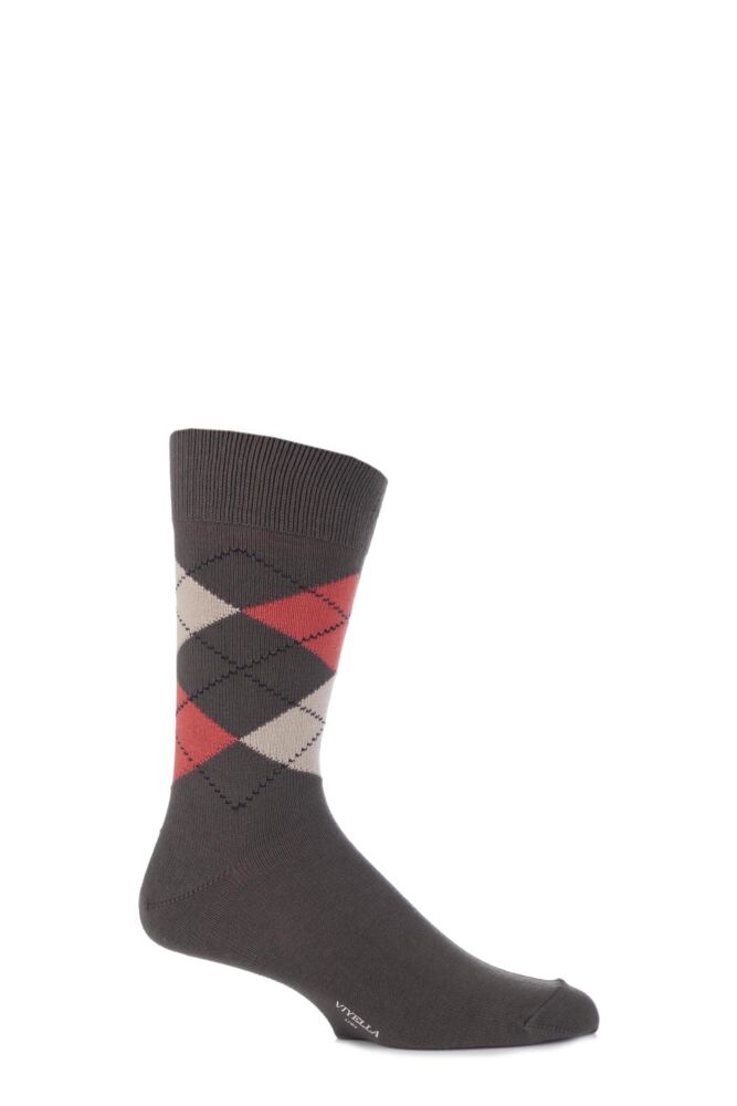 VIYELLA SHORT COTTON ARGYLE SOCKS WITH HAND LINKED TOE