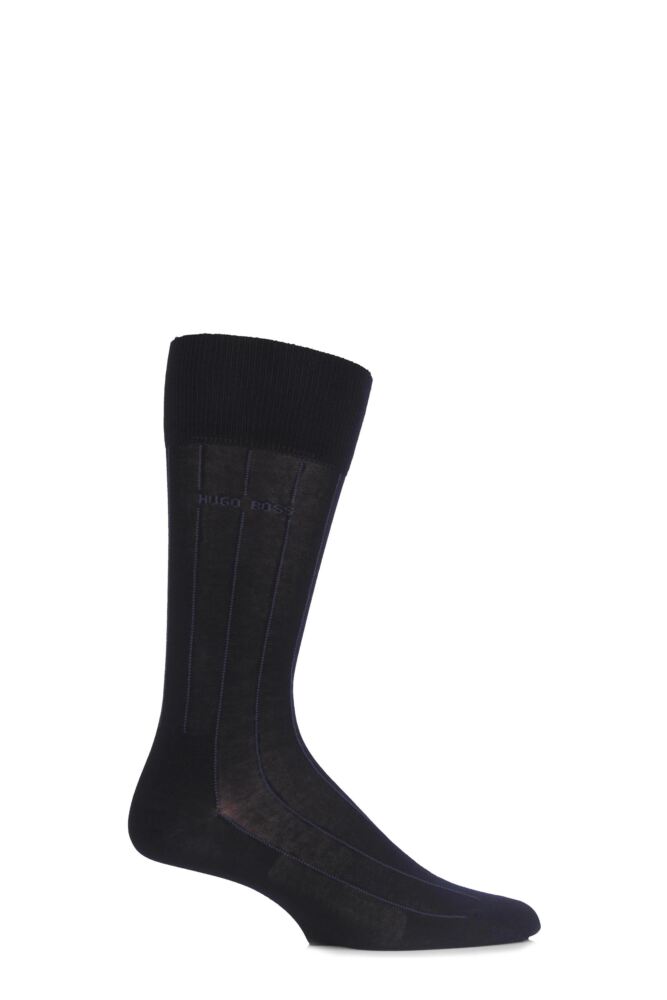 BOSS GEORGE 80% MERCERISED COTTON PINSTRIPED SOCKS