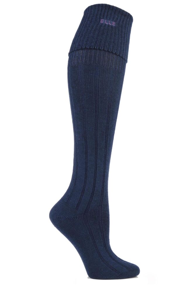 ELLE WOOL RIBBED KNEE HIGH SOCKS WITH CUFF