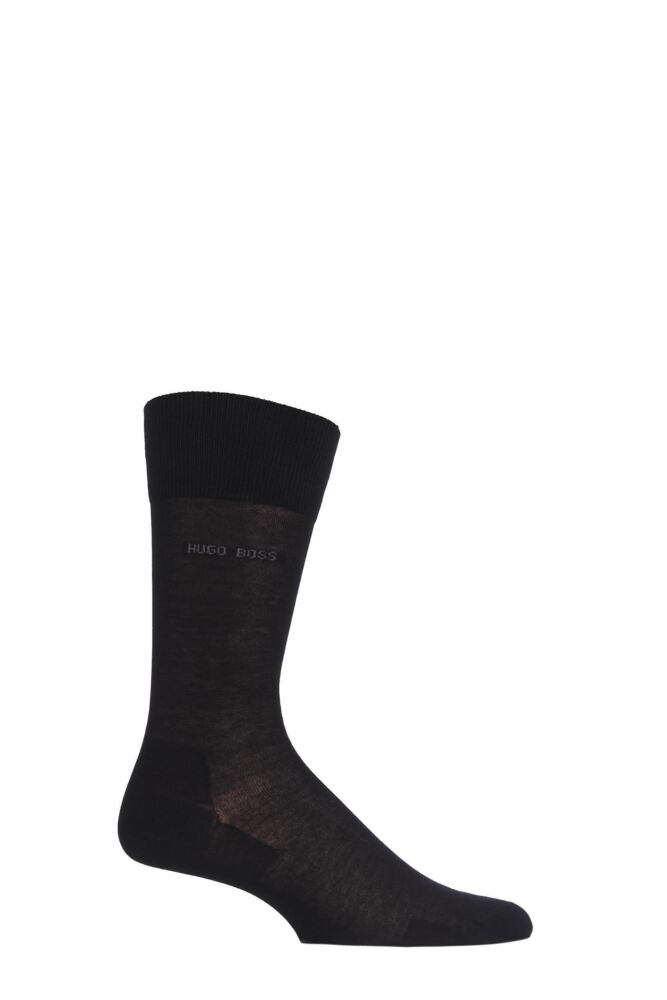 <div class="font-weight-bold">Hugo Boss</div>Mens Mercerised Cotton George Plain Socks