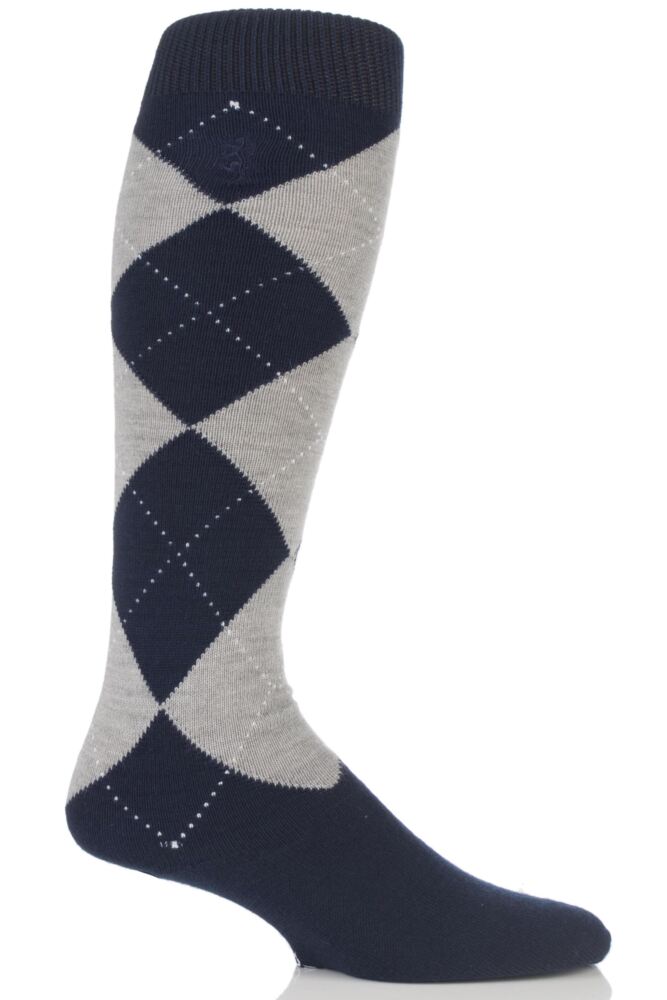 Mens 1 Pair Pringle of Scotland 80 Cashmere Argyle Pattern Knee High